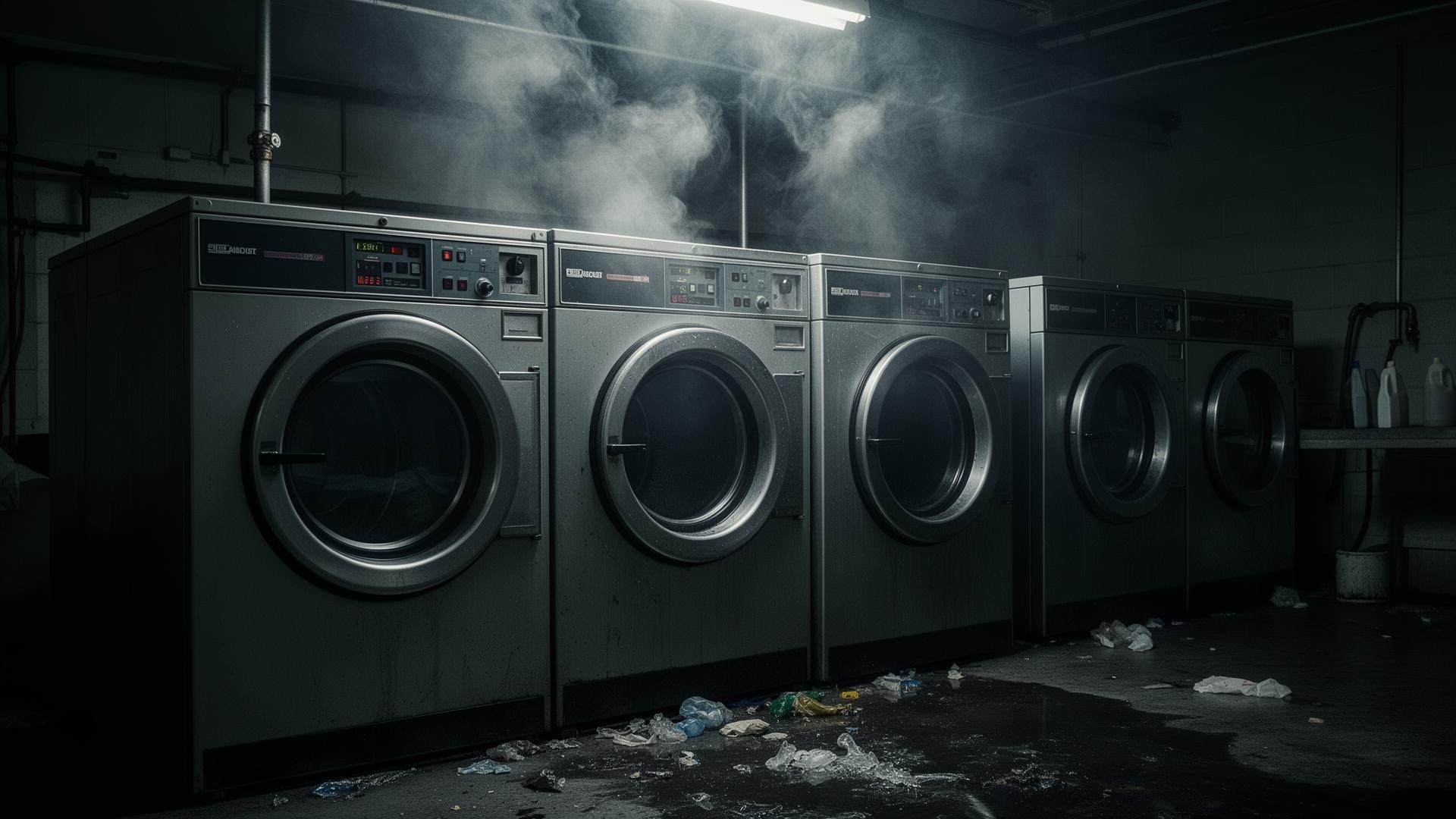 Industrial gym laundry consuming water, gas and energy